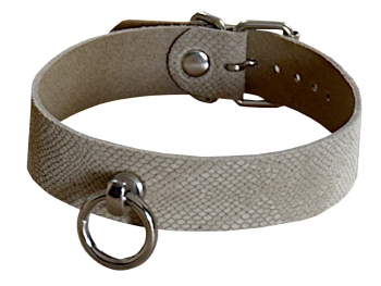 Leather Collar snake beige