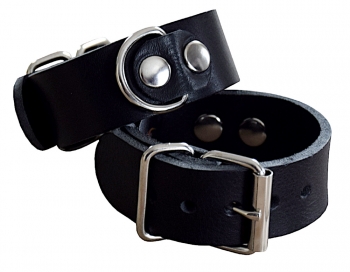 hand cuffs buffalo leather black