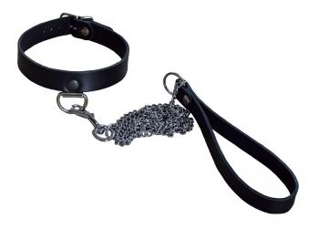 Halsband mit Leine schwarz