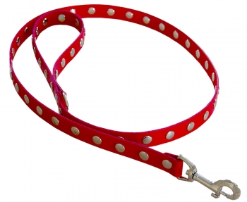 leather Leash with rivets red