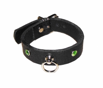 BDSM Lederarmband mit Steinchen