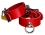 Lockable BDSM Buffalo Leather Ankle Cuffs red