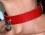 Lockable BDSM Leather Collar, red