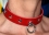 BDSM Lockable buffalo Studded Collar, red
