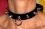 BDSM Lockable buffalo leather collar with rivets