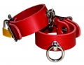 Ankle cuffs buffalo leather red