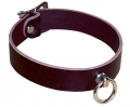 Lockable Leather Collar, bordeaux red