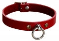 Sexy Leather Collar with Swarovski Crystals, red