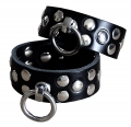 hand cuffs buffalo leather black